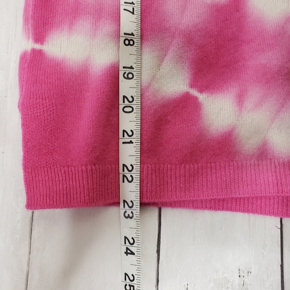 J Crew Sweater Crewneck Cashmere Tie Dye Pink White Small - Picture 13 of 15
